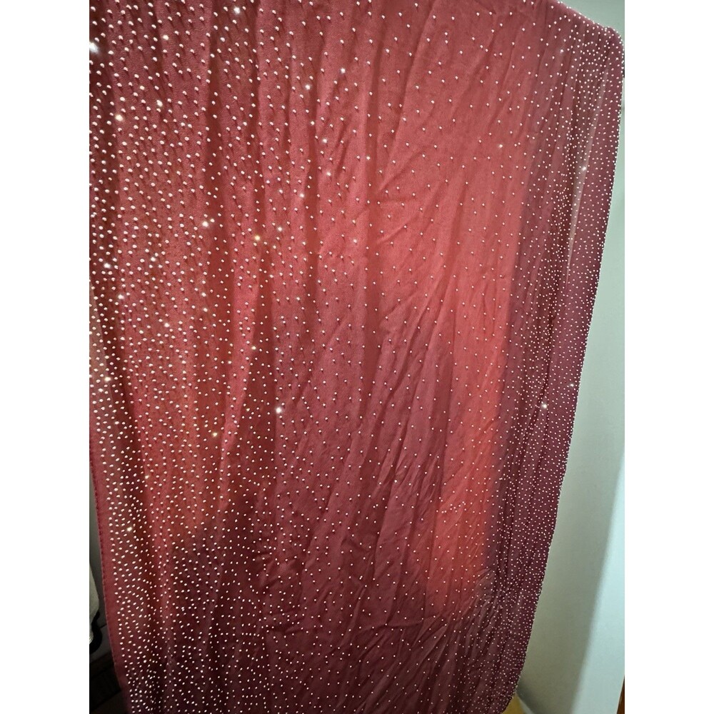 Women Scarf Shawl Pashmina Wrap Chiffon Burgundy Sparkly